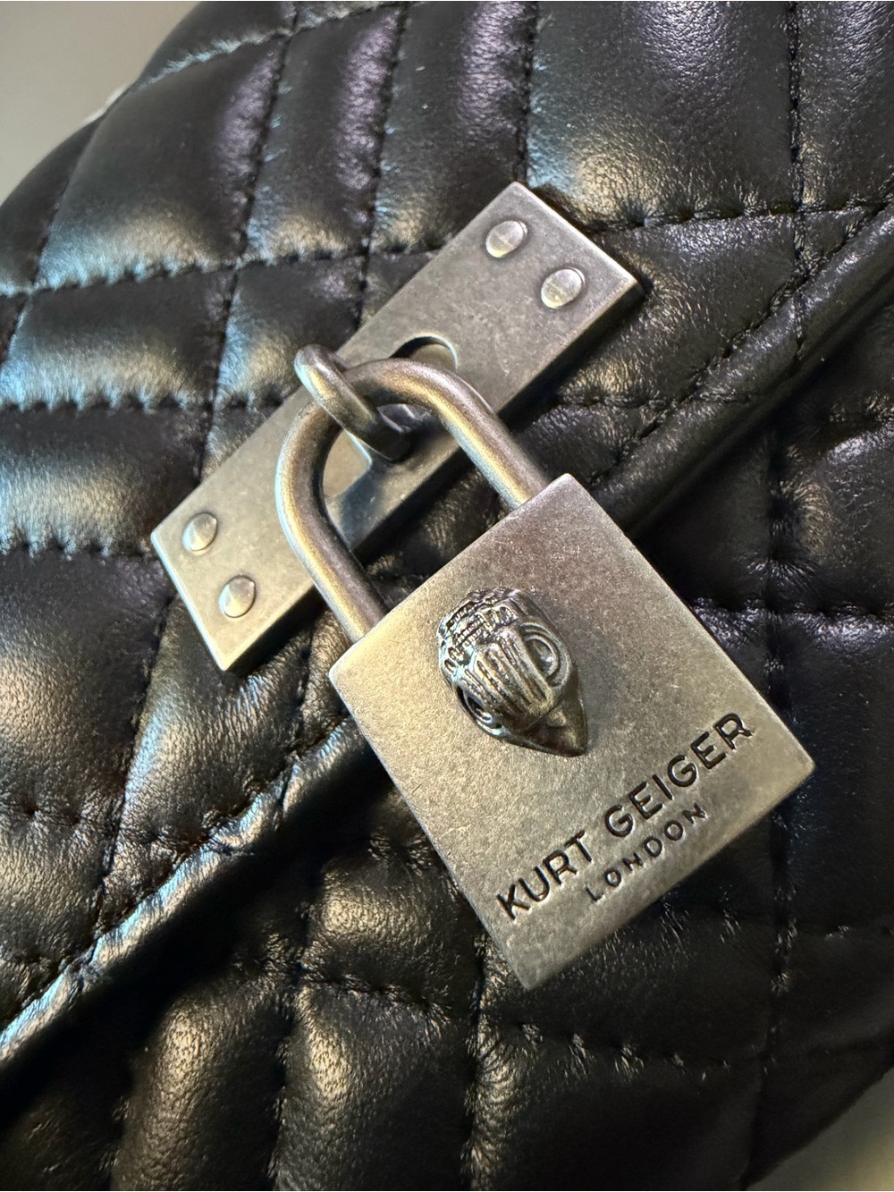 Kurt Geiger London Brixton Leather Chain Wallet in black - Picture 2 of 5